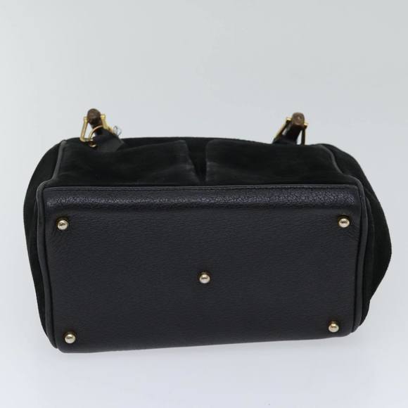 GUCCI Bamboo Hand Bag Suede 2way Black 000 122 0316 Auth 71504 - Picture 5 of 16